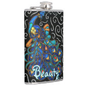 ピーコックチョークお洒落パステルバードパーソナライズされた フラスク (右)