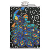 ピーコックチョークお洒落パステルバードパーソナライズされた フラスク (裏面)