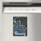 ピーコックチョークお洒落パステルバードパーソナライズされた マグネット (インサイチュ (食洗機))