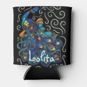 ピーコックチョークお洒落パステルバードパーソナライズされた 缶クーラー (正面)