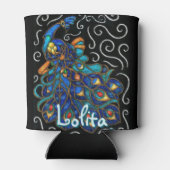 ピーコックチョークお洒落パステルバードパーソナライズされた 缶クーラー (裏面)