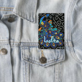 ピーコックチョークお洒落パステルバードパーソナライズされた 缶バッジ (インサイチュ)