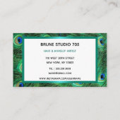 ピーコックテかわいらしイルグリーンの羽 ロイヤリティカード (裏面)