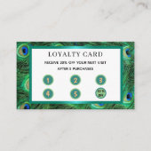 ピーコックテかわいらしイルグリーンの羽 ロイヤリティカード (正面)