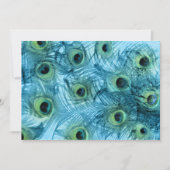 ピーコックティール(緑がかった色)とパープル 招待状 (正面)