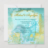 ピーコックテーマエレガント婚約 招待状 (裏面)