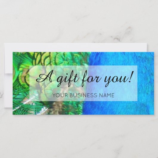 ピーコックテーマビジネスのプロモーション (正面)