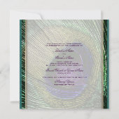 ピーコックテーマ結婚のカスタム 招待状 (裏面)