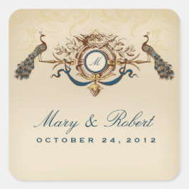 ピーコックテーマ結婚ズ スクエアシール