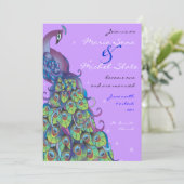ピーコックテーマ結婚式招待状招待状パープル 招待状 (スタンド正面)