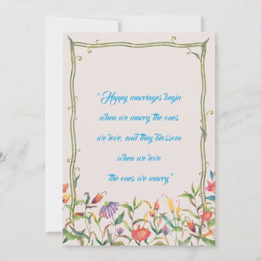 ピーコックテーマ結婚式招待状 招待状 (裏面)