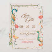 ピーコックテーマ結婚式招待状 招待状 (正面/裏面)