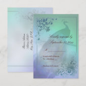 ピーコックディRSVPカードテンプレート 出欠カード (正面/裏面)