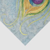 ピーコックデコップダスティーブルーズティール(緑がかった色)ヴィンテージ羽根 薄葉紙 (詳細)