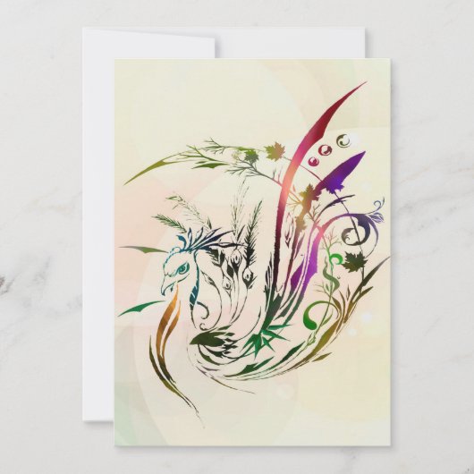 ピーコックデコーアートワーク | モダンデザイン シーズンカード (正面)