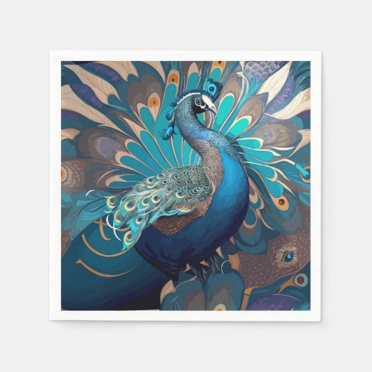 ピーコックデザイン スタンダードカクテルナプキン (正面)