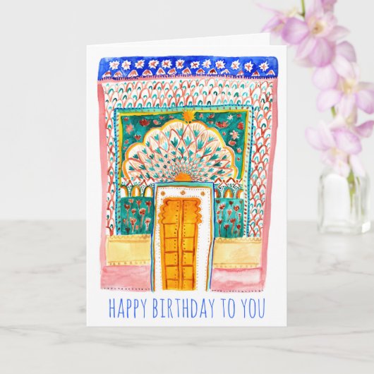 ピーコックドアウォーターカラージャイプールシティパレス カード (蘭)