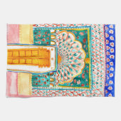 ピーコックドアラジャスタン水の色インド キッチンタオル (横)