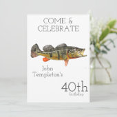 ピーコックバス釣り 大人の男性 誕生日 40歳 招待状 (スタンド正面)
