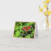 ピーコックバタフライ誕生日グリーティングカード カード (黄色い花)