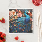 ピーコックバラエレガントかわいらし紙ナプキンス スタンダードランチョンナプキン (インサイチュ)