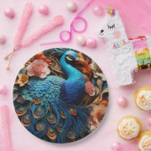 ピーコックバラエレガントかわいらし ペーパープレート (パーティー)