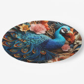 ピーコックバラエレガントかわいらし ペーパープレート (アングル)