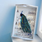 ピーコックバードフランスのタイポグラフィアドブルーデクページ 薄葉紙