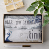 ピーコックバードフランスのタイポグラフィアドブルーデクページ 薄葉紙 (ギフト)