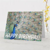 ピーコックバード誕生日ビッググリーティングカード カード (黄色い花)