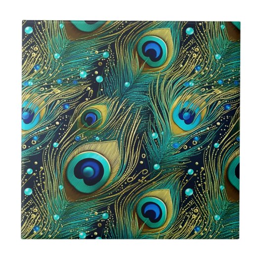 ピーコックパッション装飾用クッション タイル (正面)