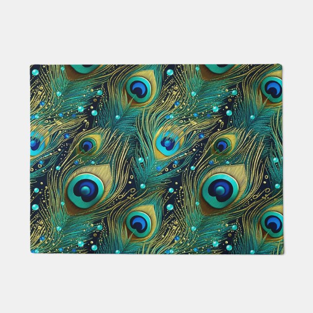 ピーコックパッション装飾用クッション ドアマット (正面)