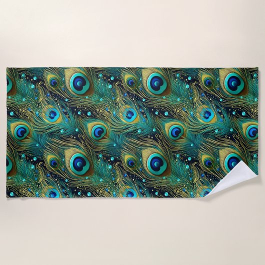 ピーコックパッション装飾用クッション ビーチタオル (正面)