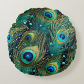 ピーコックパッション装飾用クッション ラウンドクッション (正面)