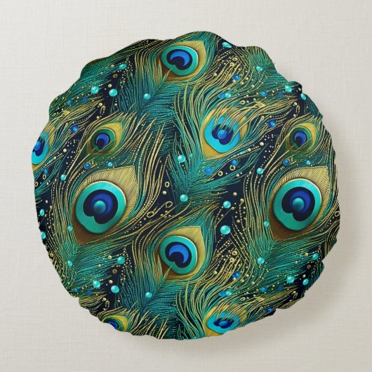 ピーコックパッション装飾用クッション ラウンドクッション (裏面)
