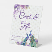 ピーコックパープルインディアンウェディングギフトテーブル 台座サイン (正面)