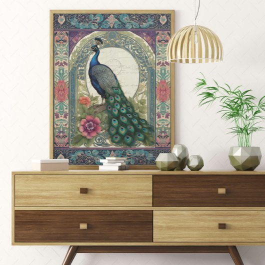 ピーコックパープルエレガントフローラエフェメラデクページ ラッピングペーパー