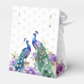 ピーコックパープルフラワーズインディアン結婚式の引き出物 フェイバーボックス (裏面サイド)