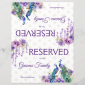 ピーコックパープル結婚インディアンの予約サイン (正面)