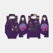 ピーコックパープル金ゴールドゲーブルビーフボックスパーソナライズされた フェイバーボックス (折り畳みなし)