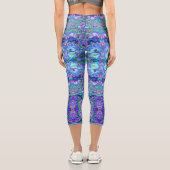 ピーコックパープル、ブルーとグリーンのマーリールギン カプリレギンス (裏面)