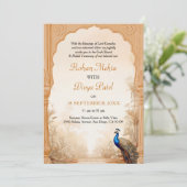 ピーコックパームガーデンインディアン結婚写真 招待状 (スタンド正面)