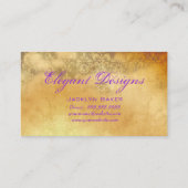 ピーコックビジネスパープルクリームヴィンテージダマスク 名刺 (裏面)