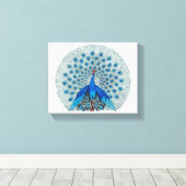 ピーコックビューティフルスケッチ キャンバスプリント (インサイチュ (ウッドフロア))