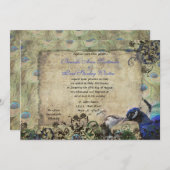 ピーコックビンテキスをするージウエディング招待状 招待状 (正面/裏面)