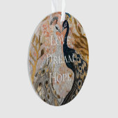 ピーコックピかわいらしンク金ゴールドクリスマス オーナメント (正面)