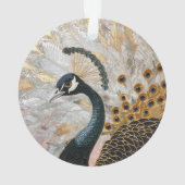 ピーコックピかわいらしンク金ゴールドクリスマス オーナメント (裏面)