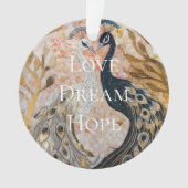 ピーコックピかわいらしンク金ゴールドクリスマス オーナメント (正面)