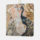 ピーコックピかわいらしンク金ゴールドクリスマス セラミックオーナメント (左)