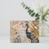 ピーコックピかわいらしンク金ゴールドクリスマス ポストカード (スタンド正面)